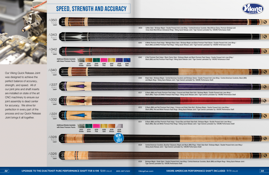 Viking Pool Cues Catalog